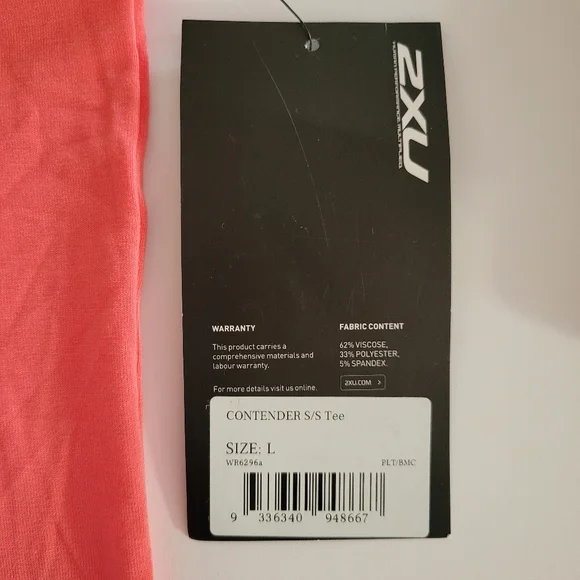 2XU Pink Contender Short Sleeve Athletic Tee - Picture 5 of 7